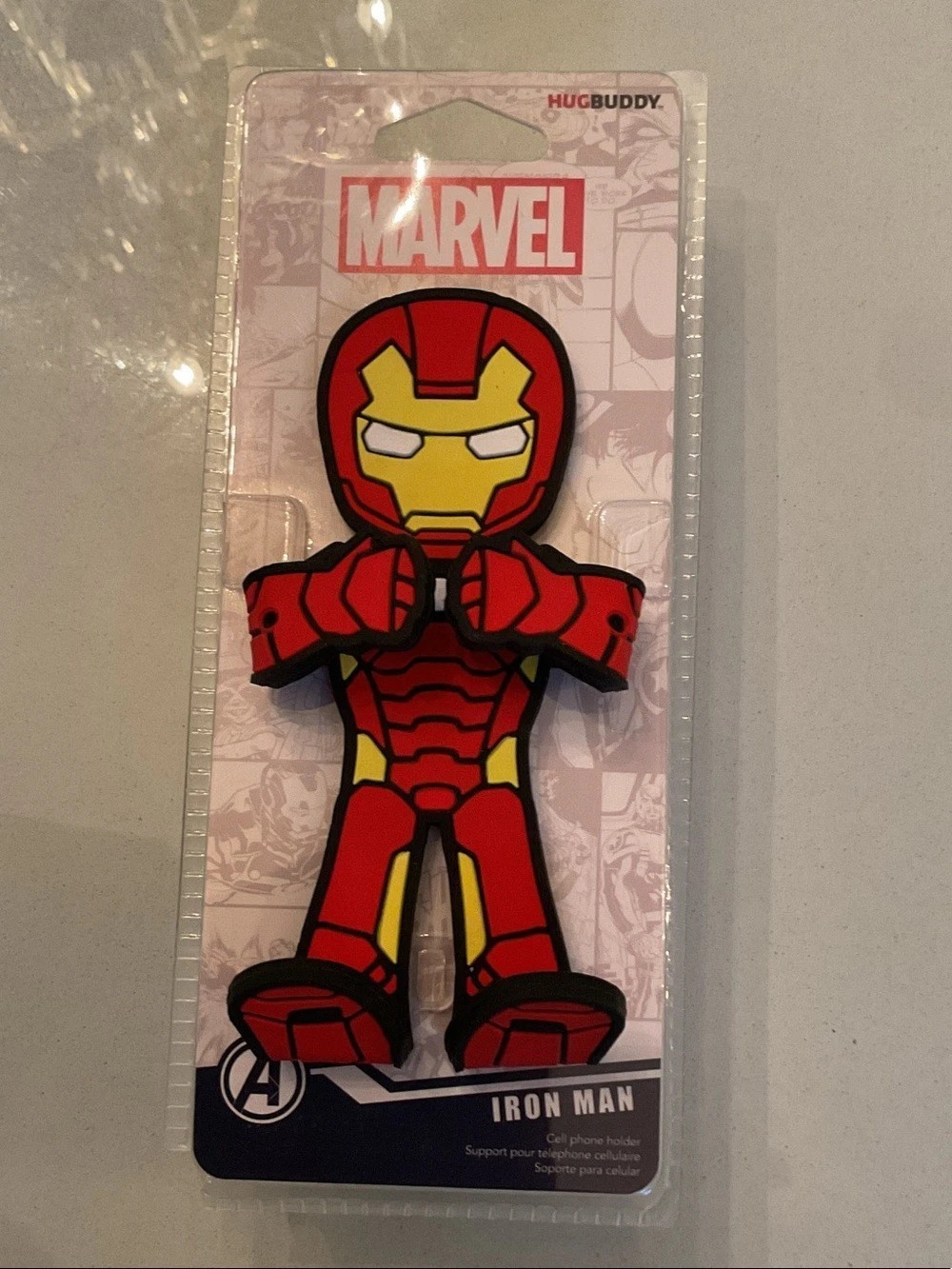 HugBuddy Marvel Iron Man HugBuddy Phone Holder Red Gold NWT